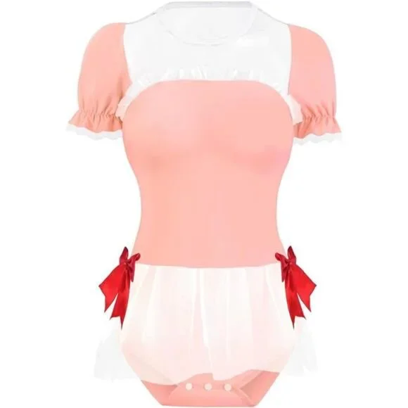 Cotton Fancy Romper Onesie Pajamas Lingerie Bodysuit Babydoll Snap Button Design